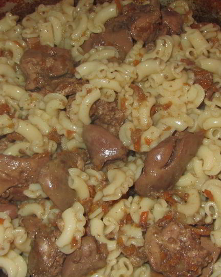 Рецепт печени с макаронами