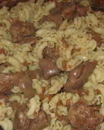Печень с макаронами