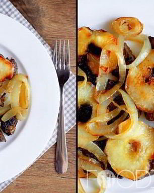 Печень с яблоками