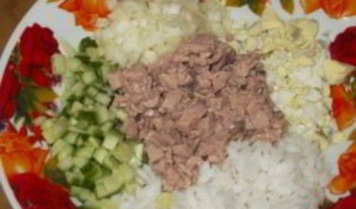 печень трески с рисом