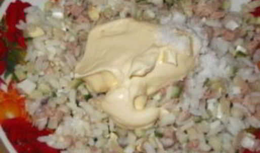 печень трески с рисом