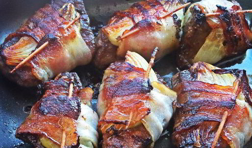 печень в беконе с картофелем