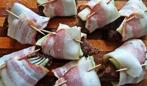 печень в беконе с картофелем