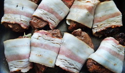 печень в беконе с картофелем