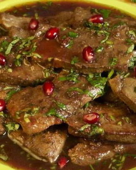 Рецепт печени в гранатовом соусе