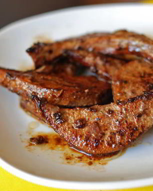 Печень в пряной медовой глазури