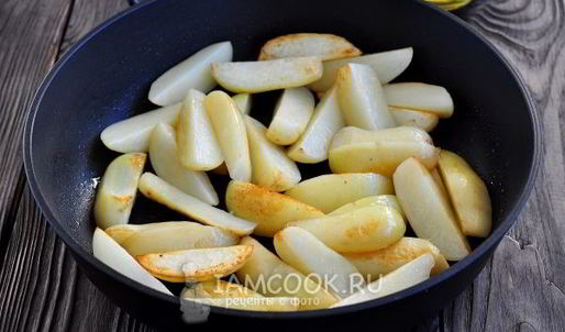 жареная картошка с печенью