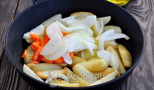 жареная картошка с печенью