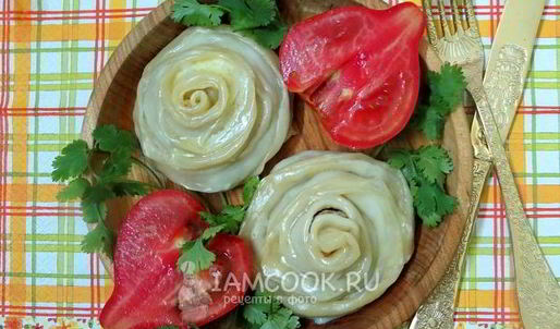 ленивые пельмени-розочки