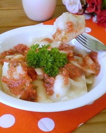 Рецепт пельменей под соусом