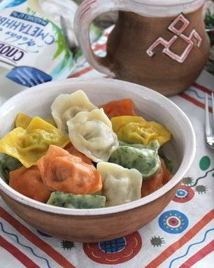 Пельмени разноцветные