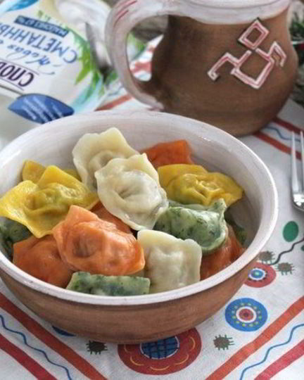 Рецепт пельменей разноцветных