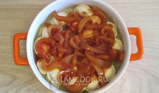 пельмени в духовке с лечо