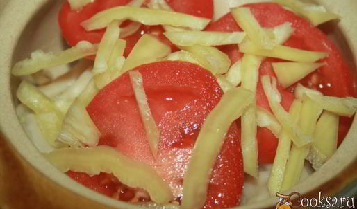 пельмени в омлете с овощами