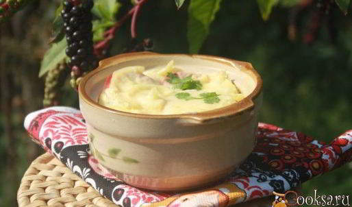 пельмени в омлете с овощами