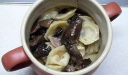 пельмени, запеченные с грибами