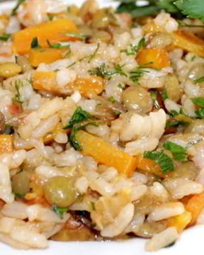 Ароматный плов с чечевицей