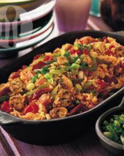Рецепт джамбалайя с курицей и колбасой