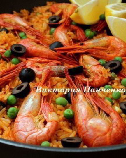 Рецепт паэльи с креветками