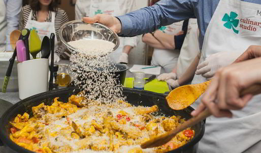 паэлья с морепродуктами и цыпленком