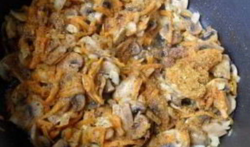 плов с грибами и мясом