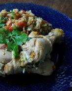 Плов с курицей и баклажанами