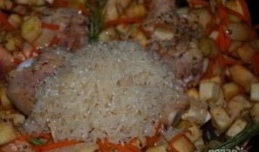 плов с курицей и баклажанами