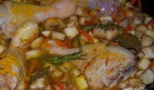 плов с курицей и баклажанами