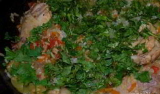 плов с курицей и баклажанами