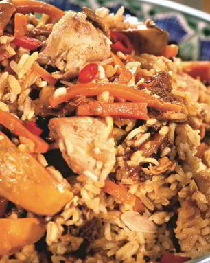 Плов с курицей в кастрюле