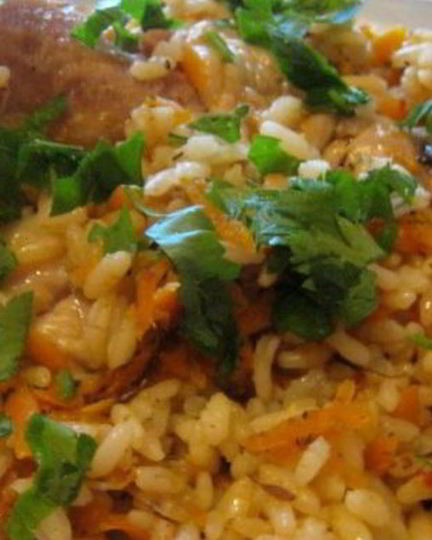 Рецепт плова с курицей в утятнице