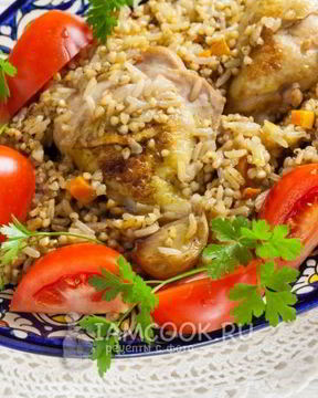 Плов с рисом и гречкой