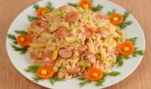 плов с сосиской