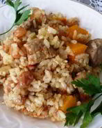 Плов с тыквой и мясом