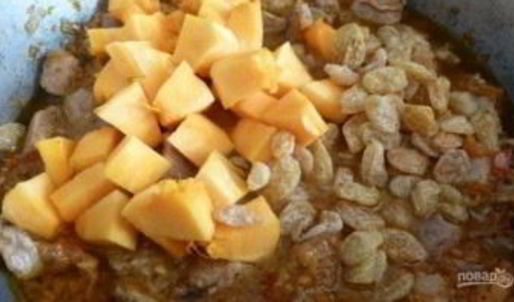 плов с тыквой и мясом