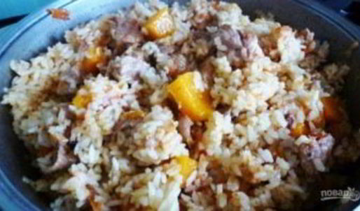 плов с тыквой и мясом