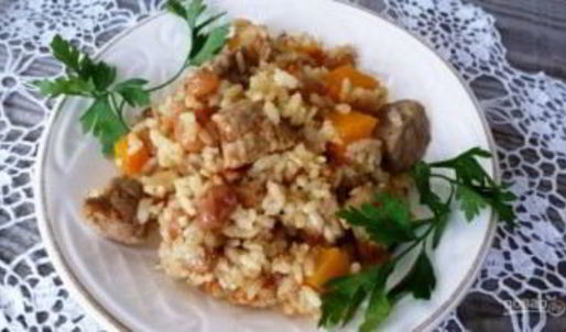 плов с тыквой и мясом