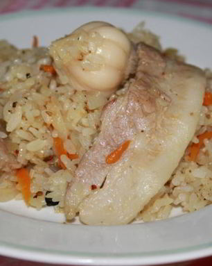 Плов со свиным беконом