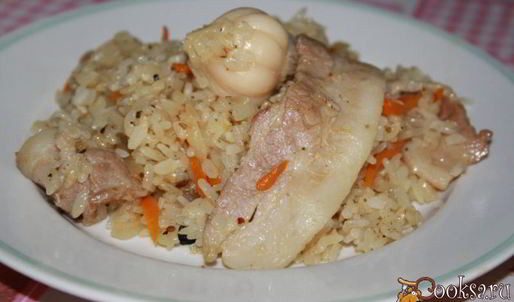 плов со свиным беконом