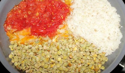 полезный плов с чечевицей