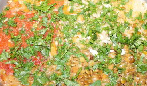 полезный плов с чечевицей