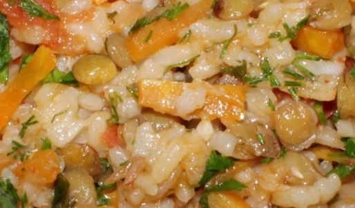 полезный плов с чечевицей