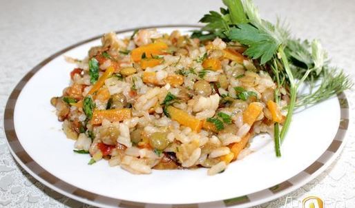 полезный плов с чечевицей