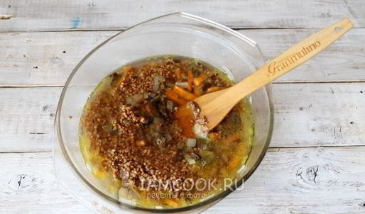 постный плов из гречки с опятами