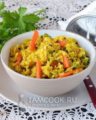 Постный плов с овощами