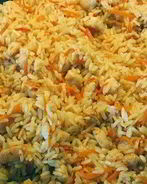 Золотистый плов с курицей