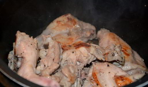 фрикасе из кролика с рисом и лепешками