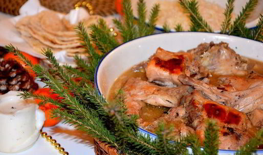 фрикасе из кролика с рисом и лепешками