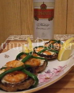 Креветки в шляпе со сливочным сыром