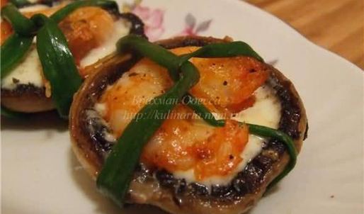 креветки в шляпе со сливочным сыром